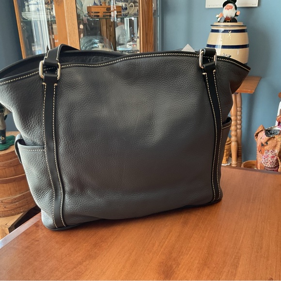 Dooney & Bourke Pebble Leather Dark Gray Tote w/ accessories - Picture 2 of 16